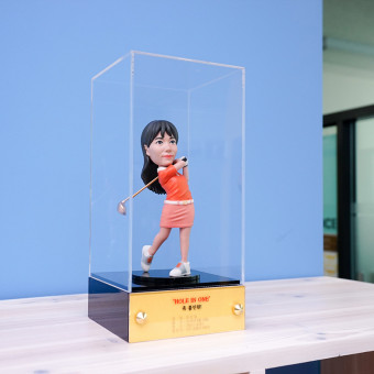 캐리큐어, 골프 트로피, 19cm, 골드 케이스