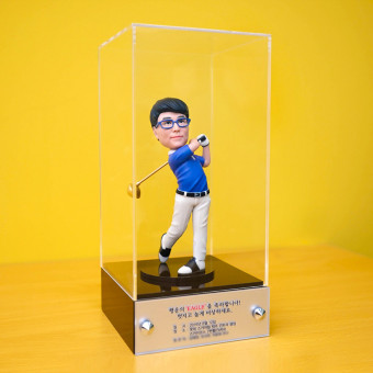 캐리큐어, 골프 트로피, 19cm, 실버 케이스
