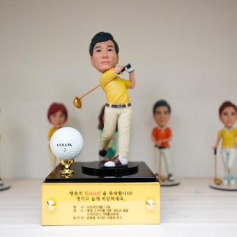 캐리큐어, 골프 트로피, 19cm, 골드 케이스