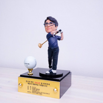 캐리큐어, 골프 트로피, 19cm, 골드 케이스