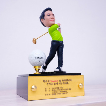 캐리큐어, 골프 트로피, 19cm, 골드 케이스