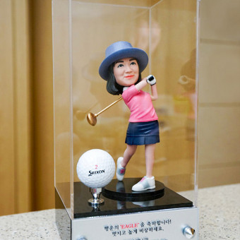 캐리큐어, 골프 트로피, 19cm, 실버 케이스