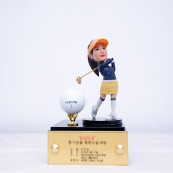 캐리큐어, 골프 트로피, 15cm, 골드 케이스