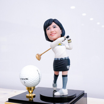 캐리큐어, 커스텀 골프 트로피, 15cm, 골드케이스