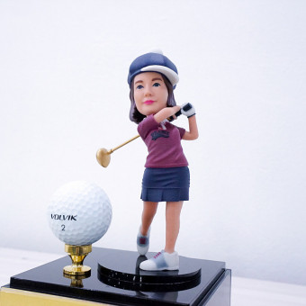 캐리큐어, 골프 트로피, 15cm, 골드 케이스