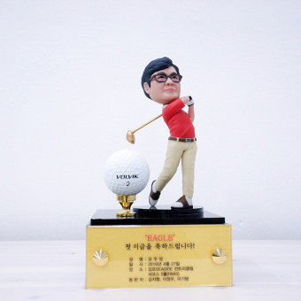 캐리큐어, 골프트로피, 15cm, 골드케이스