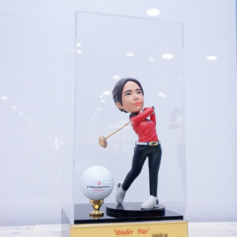 캐리큐어, 골프 트로피, 19cm, 골드 케이스