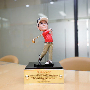캐리큐어, 골프 트로피, 19cm, 골드 케이스
